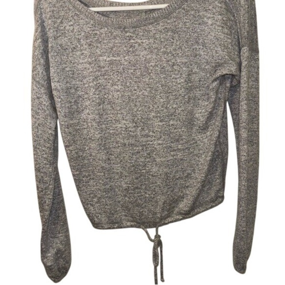 Abercrombie‎ & Fitch Soft A&F Cozy Pullover Top Drawstring Hem Gray XS